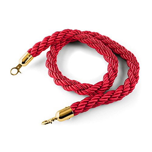 oneConcept Golden Cord Cuerda de ampliación para limitador de paso oro/rojo (diseñado para poste separador oneConcept Silver Gate)