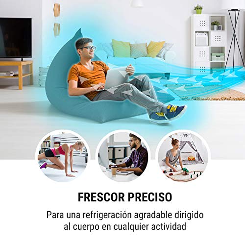 Oneconcept Kingcool – 4 en 1, Ventilador, Enfriador de Aire, humidificador, Limpiador de Aire, ionizador, depósito de Agua de 8 litros, caudal de 2340 m³/h, 95 W, oscilación, portátil, Antracita