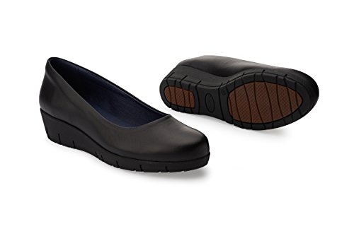 Oneflex Camile Negro - Zapatos anatómicos cómodos para Mujer - Calzado hostelería Antideslizante de Piel - Talla 40