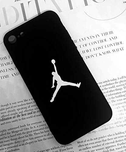 Onix Store Funda de Silicona Negra con Jugador de Baloncesto Cubierta Flexible para su teléfono (iPhone 7 y 8)