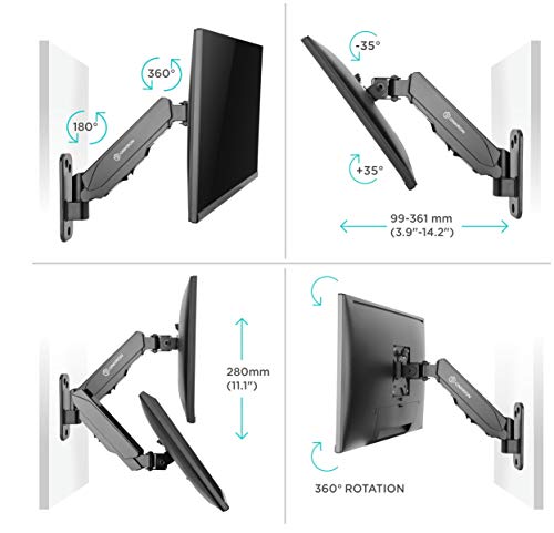 ONKRON G120 Soporte de Pared para TV 13-32 Pulgadas - Montaje en Pared Ultra Delgado Articulado - Inclinación y Giratorio - MAX VESA 100x100 mm