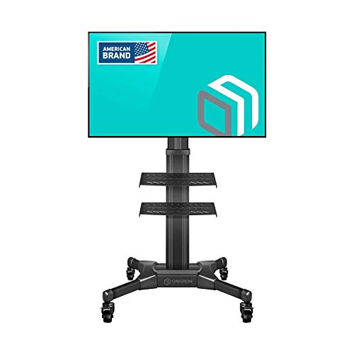 ONKRON TS2551 Carro TV Soporte para TV de Suelo móvil Carrito Portátil para Pantallas LCD LED OLED de 32 a 55 Pulgadas VESA Máx 600x400 mm Pie para TV Base para TV