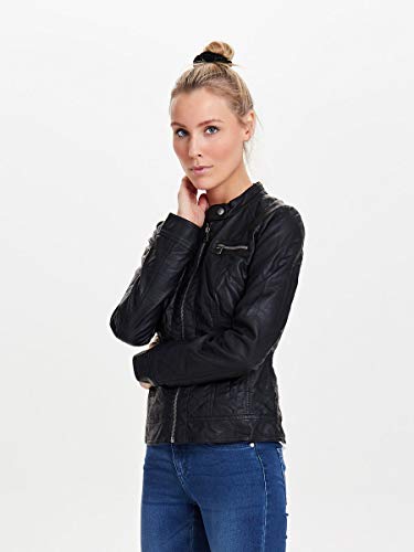 Only Bandit PU Biker Chaqueta, Negro (Black C N 010), 42 (XL) para Mujer