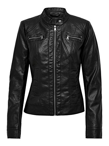 Only Bandit PU Biker Chaqueta, Negro (Black C N 010), 42 (XL) para Mujer