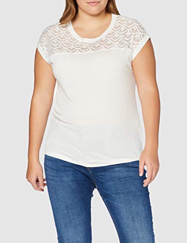 Only Onlnicole S/s Mix Top Noos Camiseta, Blanco (Cloud Dancer Cloud Dancer), Small para Mujer