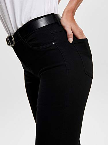 Only Onlrain Reg Skinny Jeans Cry6060 Vaqueros, Black Denim, 34W / 30L para Mujer