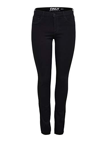 Only Onlrain Reg Skinny Jeans Cry6060 Vaqueros, Black Denim, 34W / 30L para Mujer