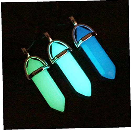 Onsinic La Cadena del Cuero de la Manera 1PC Fluorescente Collar Fluorescente Hexagonal Colgante de Collar de Cristal de Piedra Natural Colgante de Piedra púrpura