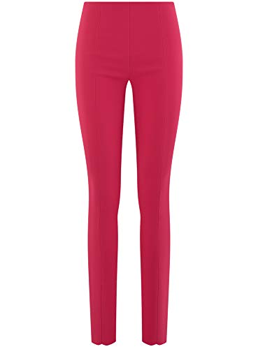 oodji Ultra Mujer Pantalones Ajustados de Tiro Alto, Rosa, ES 44 / XL