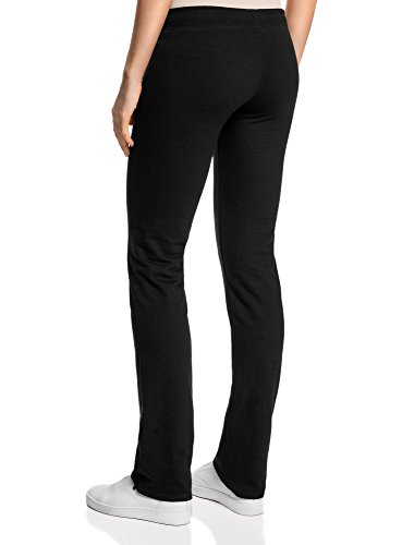 oodji Ultra Mujer Pantalones de Punto con Cordones, Negro, ES 38 / S