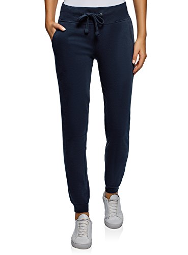 oodji Ultra Mujer Pantalones de Punto Deportivos, Azul, ES 34 / XXS