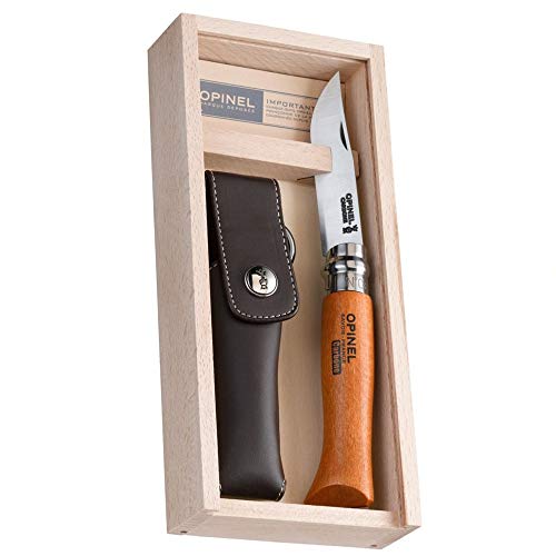 Opinel O000815 Estuche N°08 Carbono + Vaina Alpina Deporte