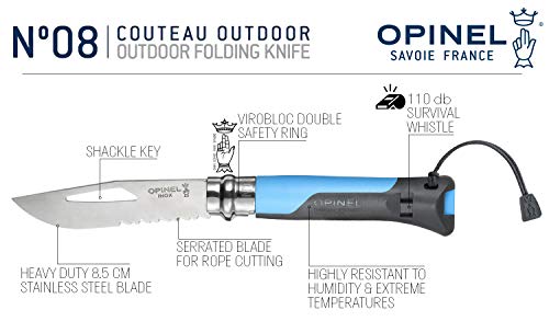 Opinel O001576 Cuchillo N°08, Azul, M