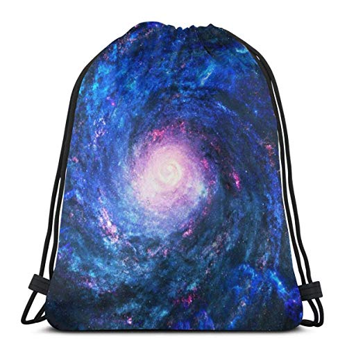 OPLKJ Galaxy Whirlpool In Black Bolsa de gimnasia Bolsa de cordón irrompible Bolsas de almacenamiento premium Bolsas de deporte livianas Saco impermeable Bolsa de viaje ajustable Bolsas de cuerda dur