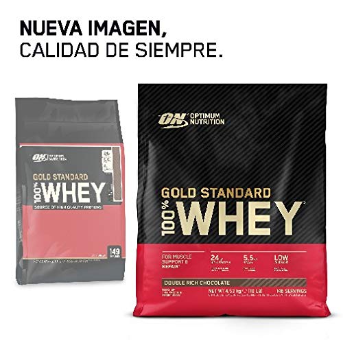 Optimum Nutrition ON Gold Standard 100% Whey Proteína en Polvo Suplementos Deportivos, Glutamina y Aminoacidos, BCAA, Helado de Vainilla, 146 porciones, 4.54 kg, Embalaje puede variar