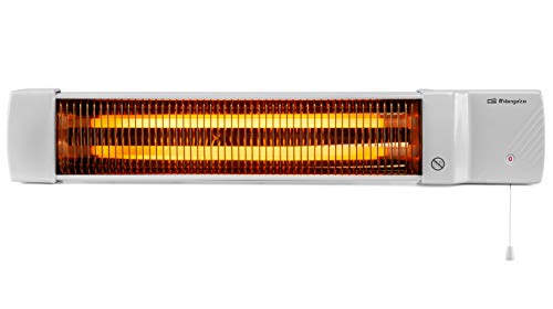 Orbegozo BB 5002 - Estufa de cuarzo para baño, selección de potencias mediante tirador, emisión instantánea de calor, pantalla orientable, 1200 W