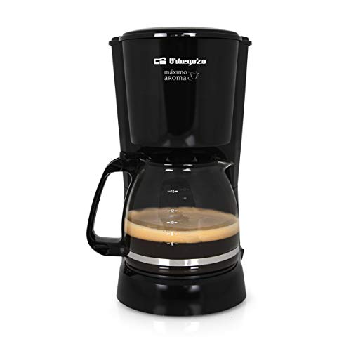 Orbegozo CG 4024 - Cafetera goteo, capacidad para 15 tazas, jarra de crital de 1,6 litros, 800 W de potencia