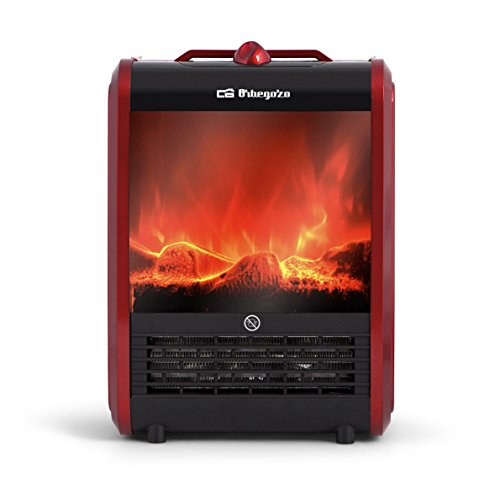 Orbegozo CM 9015 Chimenea Eléctrica, 1500 W, 2 Posiciones de Calor, Sistema Antivuelco, Protección contra Sobrecalentamiento, Efecto Fuego Real