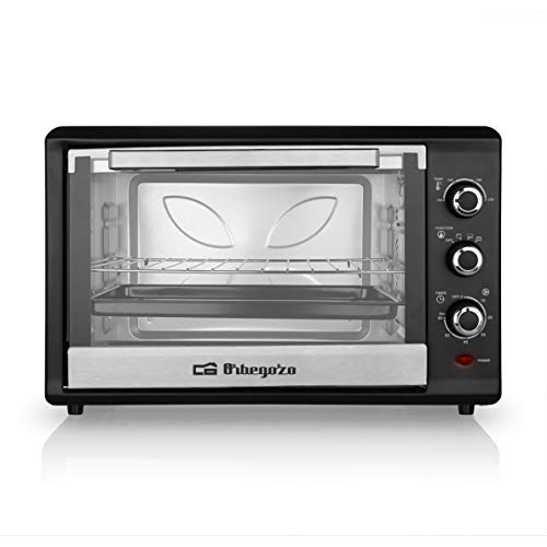 Orbegozo HOT 454 - Horno eléctrico de sobremesa con convección, 45 litros de capacidad, luz interior y 2000 W de potencia