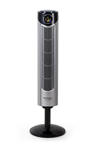 Orbegozo TWM1015 Ventilador de torre iónico, mando a distancia, 3 modos de ventilación, display digital, función temporizador, 3 velocidadessilencioso, rotación 80ºC, 45 W, Gris/Negro