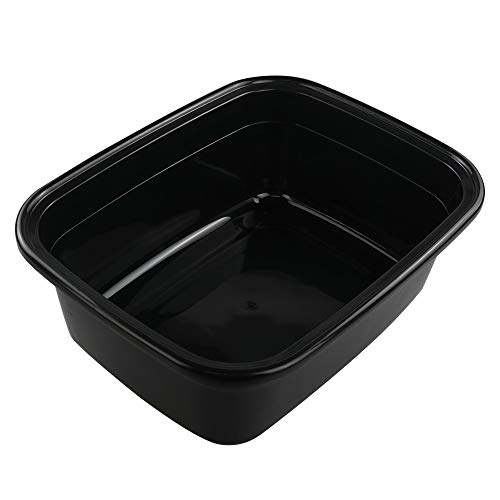 Ordate Negro Cubeta Cubetas Barreño Barreños Bandeja de Plastico Grande, Rectangular, 1 Paquete