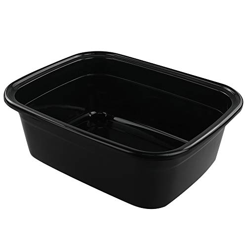 Ordate Negro Cubeta Cubetas Barreño Barreños Bandeja de Plastico Grande, Rectangular, 1 Paquete