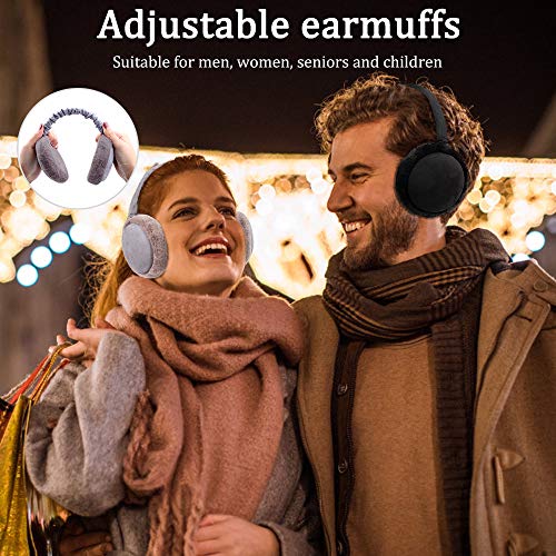 Orejeras , synmixx felpa Orejeras Nvierno Cálido Ajustable Outdoor Earmuffs para Actividades y Deportes al Aire Libre, Hombres Mujeres Niños