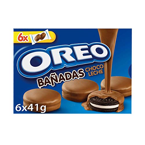 Oreo - Galletas de Cacao Rellenas de Crema Blanco y Cobertura Sabor Chocolate con Leche, 6 bolsas de 2 galletas, 246 g