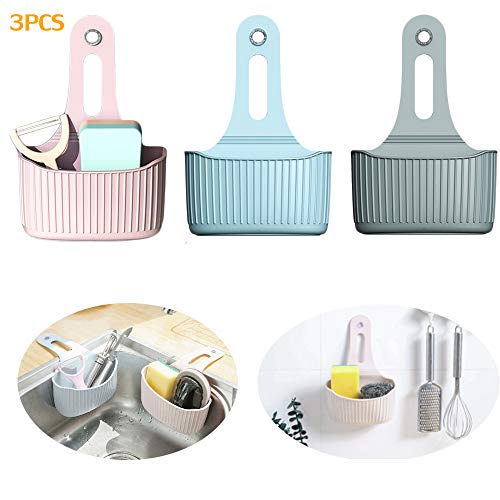 Organizador de fregadero con ventosas resistentes, 3 unidades, para fregadero de cocina, lavado, escurridor de lavabo, estante de drenaje para el baño, soporte para almacenamiento de cocina, jabón