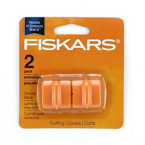 Original Fiskars Cuchillas de repuesto para máquinas de corte de papel, 2 unidades, para corte recto, Naranja, 1003868