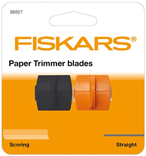 Original Fiskars Cuchillas de repuesto para máquinas de corte de papel, Cuchilla recta y de marcado, High Profile TripleTrack, Naranja/Negro, 1003905