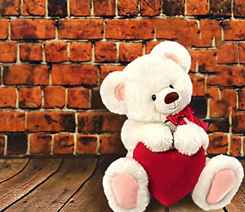 Original Honey Bear – Oso de peluche, con corazón, 30 cm, color blanco