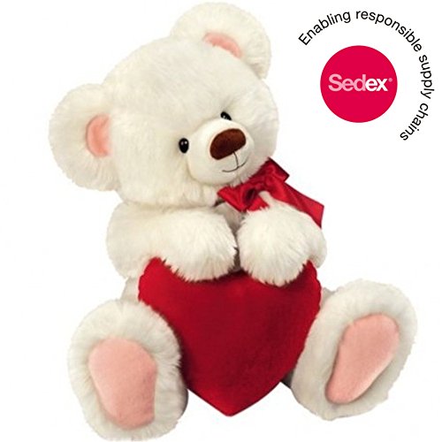 Original Honey Bear – Oso de peluche, con corazón, 30 cm, color blanco