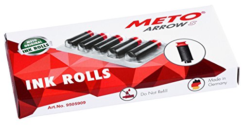 Original Meto Rodillos de Tinta de para la etiquetadora Manual Arrow S 9505909 (de 1 línea y 8 dígitos para Etiquetas de 22 x 12 mm) 5 Unidades, Negro