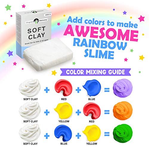 Original Stationery Soft Clay para Slime - Arcilla Suave o Pasta para Modelado Agrega al pegamento y a la espuma de afeitar para hacer un Slime de mantequilla 230 gramos - Sirve para 10 Slimes