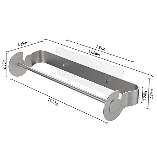 Oriware Adhesivo Portarrollos de Cocina Debajo Del Gabinete Dispensador Soporte para Papel Acero Inoxidable - Sin Perforar