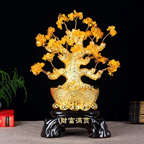 Ornamento de Escritorio Crystal fortuna decoración del árbol del árbol del dinero Living Room Bar decoración de la tabla tienda de don apertura Feng Shui plantas y flores árboles artificiales artesaní