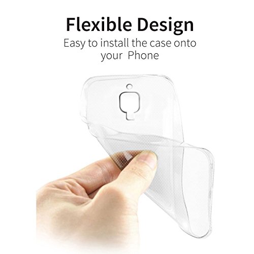 Orzly Funda OnePlus 3T / OnePlus 3, FlexiCase para OnePlus3 y OnePlus3T Smartphone (2016 Version/Dual SIM Modelo Teléfono Móvil) - Funda Protectora de Gel Flexible - 100% Transparente