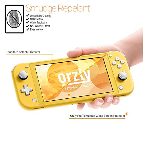 Orzly Protector Pantalla Nintendo Switch Lite – Protector de Pantalla Templado [Pack de 4] Vidrios Cristal Completa Proteccion TGSP Anti-Scratch para Nintendo Switch Lite (2019)