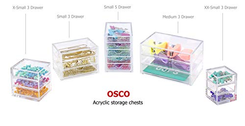 Osco A3276 - Organizador con 3 cajones, acrílico