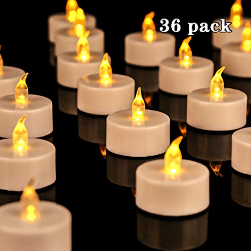 OSHINE 36unidades LED Velas Velas CR2032 pilas velas sin llama de iluminación eléctrica falso Vela para Hogar Navidad boda mesa regalo al aire libre Color