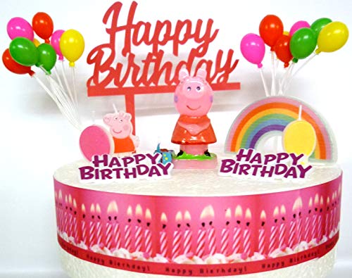 OSK Peppa Pig - Juego de decoración para tartas de cumpleaños