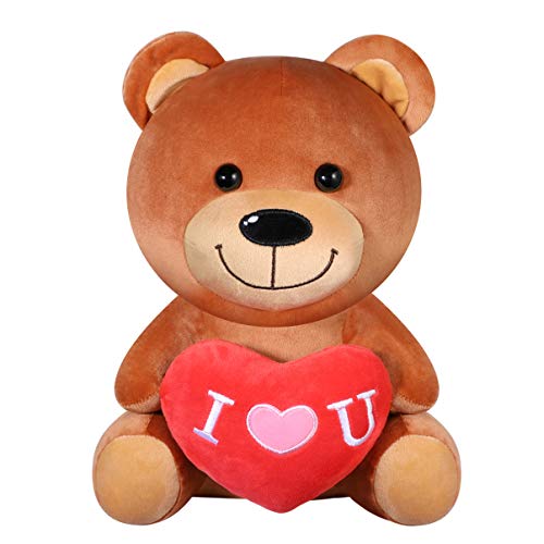 Oso de Peluche - Juguetes Rellenos Amante Regalos | con corazón Rojo Te Amo Regalo | Para Niñas y Mujer Cumpleaños Día de La Madre Día de San Valentín Navidad (28cm)