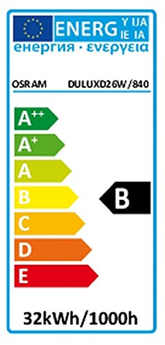 Osram D 26 W/840 Cool White - Lámpara fluorescente compacta, compacta fluorescente, tubular, 2 pines