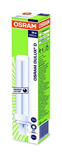 Osram D 26 W/840 Cool White - Lámpara fluorescente compacta, compacta fluorescente, tubular, 2 pines