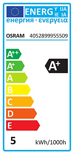 OSRAM LED BASE CLASSIC B - Lámpara, forma mini vela clásica, con casquillo enroscable, 240 V, 5 W, blanco cálido, pack con 3 unidades