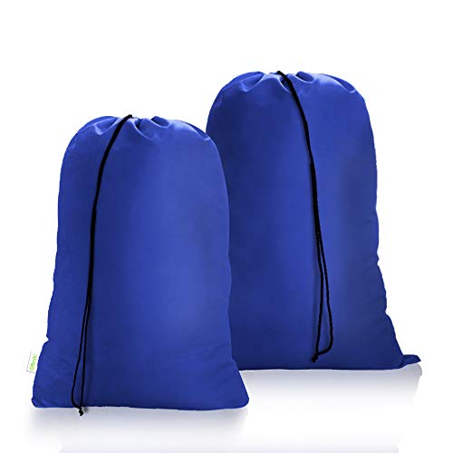 OTraki Bolsa de Colada Portátil con Cierre de Cordón Cesto Ropa Sucia Plegable Saco Lavadora Organizador Resistente Material Antidesgarros para Cocina Dormitorio Hotel de Viaje (2 pcs, 60 X 80cm)