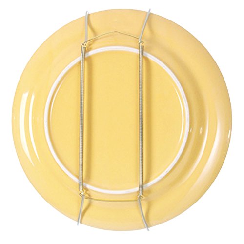 OUNONA 10pcs bandeja de la bandeja de la placa del estilo del resorte de 8 pulgadas sujeta la decoración de la pared de los sostenedores de la suspensión del alambre (de oro)