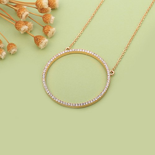 Ouran Hombre Mujer Unisex Niños Rose Gold and Silver Plated Necklace chapado en oro redonda incoloro