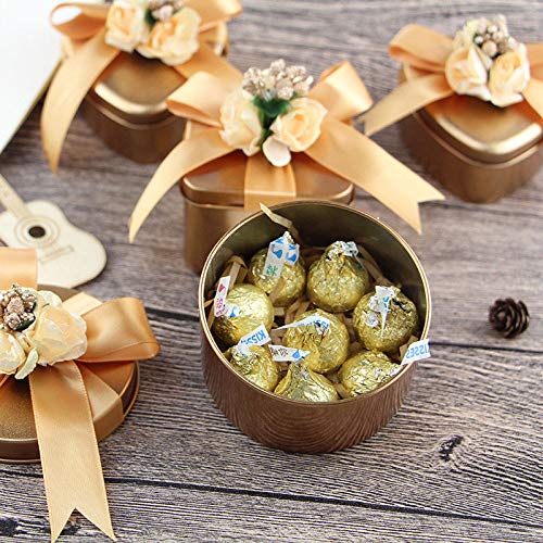 OurLeeme Mini Cajas de Regalo con empaque, Caja de Dulces Florales de Chocolate, delicadas y duraderas, Vintage Caja Ideal para Bodas, cumpleaños, Navidad (Corazón)